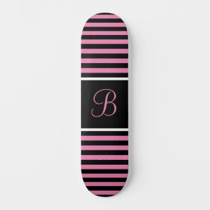 Skateboard LETTRE INITIALE CHIC BORDÉE EN Pink ET NOIR