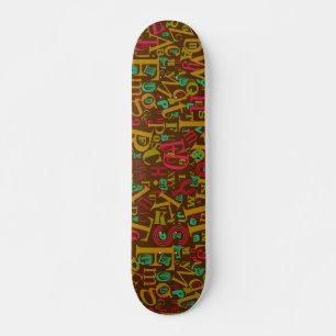 Skateboard Lettres épopées A à Z Alphabet Mots uniques Style