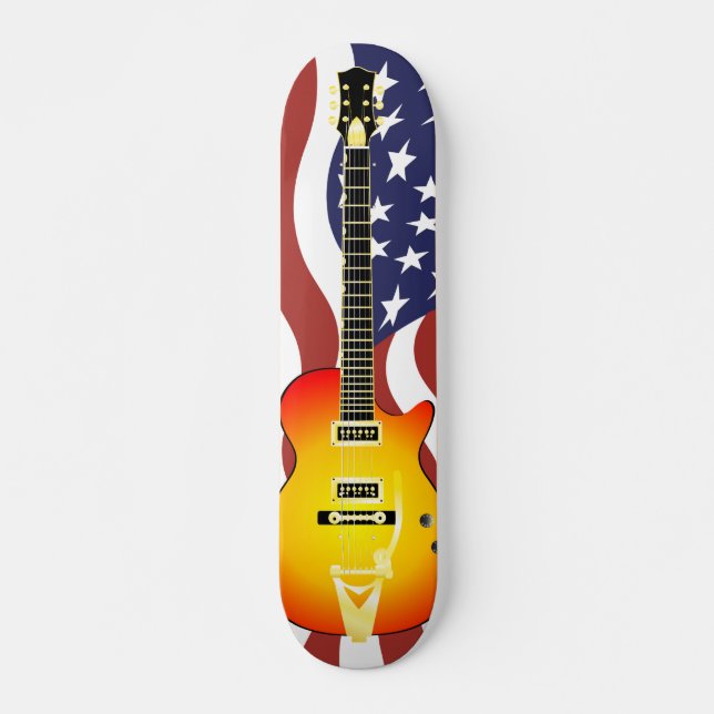 Skateboard Lever de soleil américain de guitare électrique (Devant)
