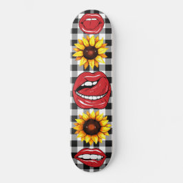 Skateboard Lèvres Sassy Tongue à bouche ouverte Tournesol À d