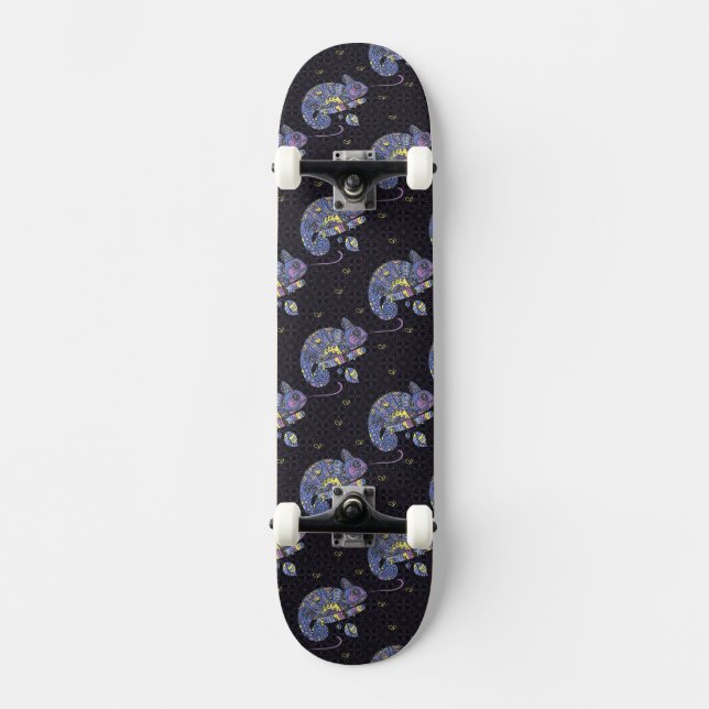 Skateboard Lézard de Zentangle (Recto)