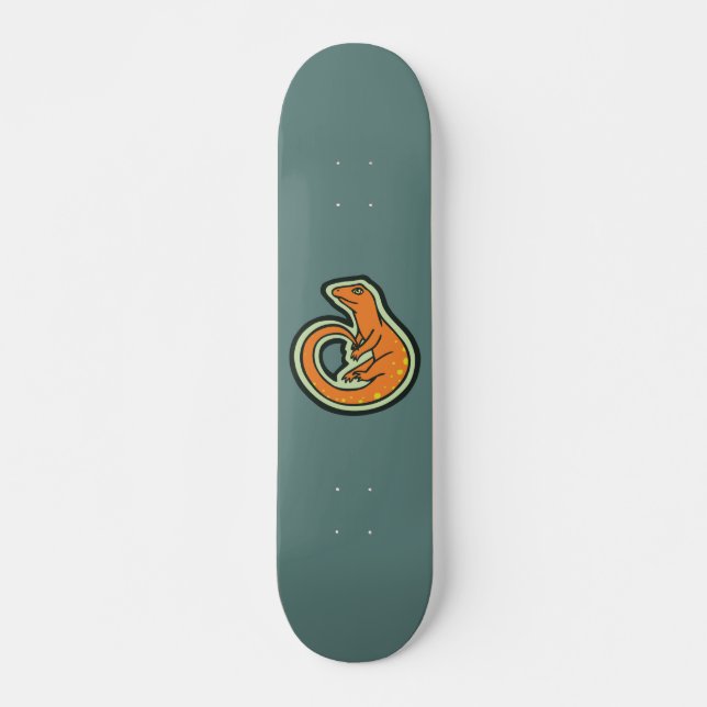 Skateboard Lézard orange de longue queue avec des taches (Devant)