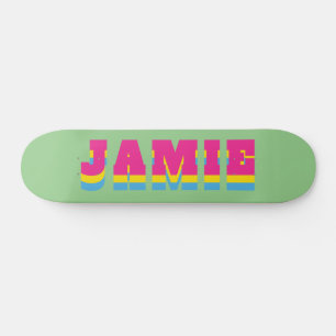 Skateboard LGBTQ Rainbow Pansexual Pride Nom personnalisé
