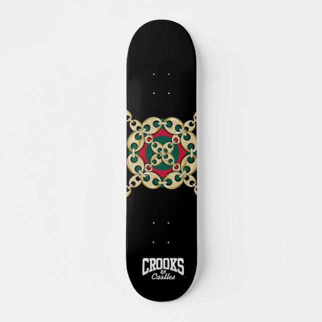 Skateboard Lien d'oeil d'escrocs et de taureaux de châteaux (Devant)