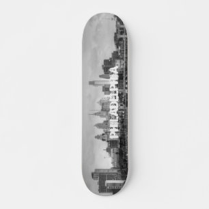 Skateboard Ligne d'horizon Philadelphie en noir et blanc