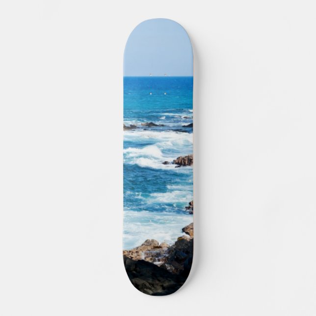 Skateboard Ligne hawaïenne vagues de côte d'océan de lave (Recto)
