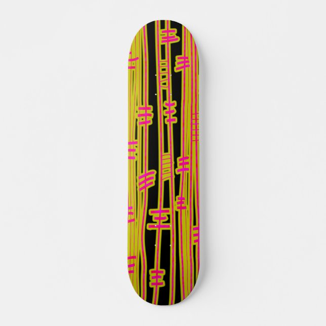 Skateboard Lignes Abstraites - 02 - Rétro (Devant)