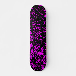 Skateboard Lignes Abstraites - Magenta