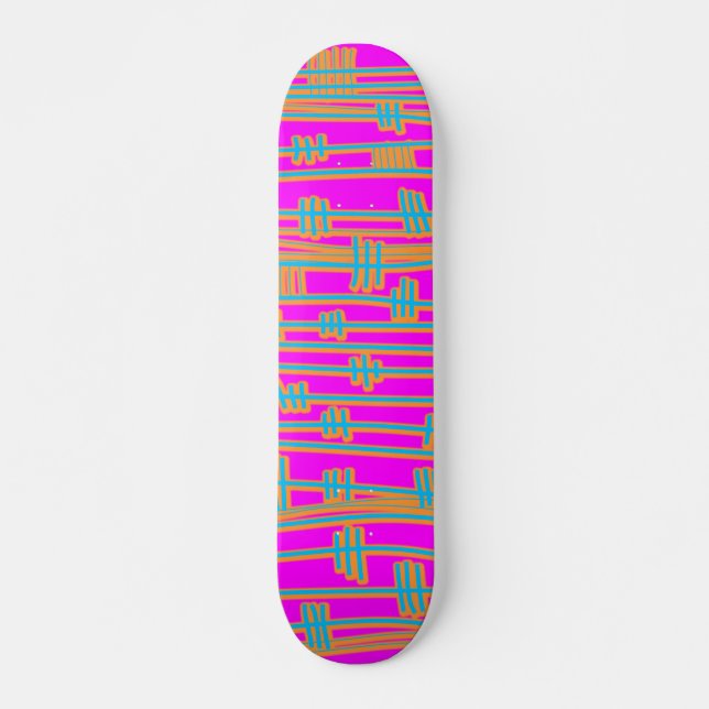 Skateboard Lignes Abstraites - Rétro (Devant)