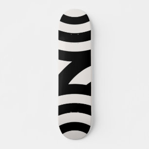 Skateboard Lignes Arches Abstraites Vintages rétro Noir Blanc