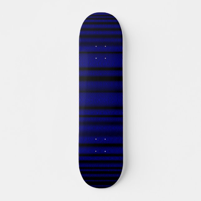 Skateboard Lignes Vastes Noires - Sur Bleu (Devant)