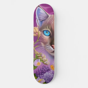 Skateboard Lilac Lynx pointe Chat siamois dans le violet