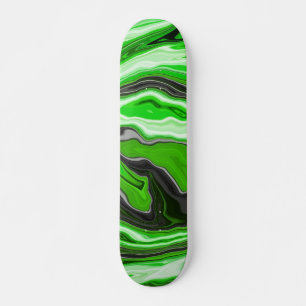 Skateboard Lime vert et marbre noir comme des flûtes Fluid Ar