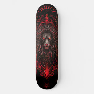 Skateboard Lion mythique avec motifs tribaux Dark Fantasy