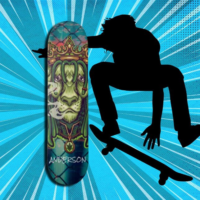 Skateboard LION WEED KING personnalisé (Original and best online Zazzle skateboard shop- Urban Warrior)