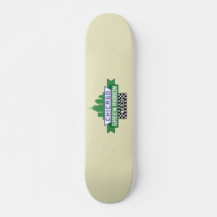 Skateboard Logo de taxi au ruban vert de Chicago - Art du ven