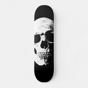 Skateboard look rétro pop art crâne