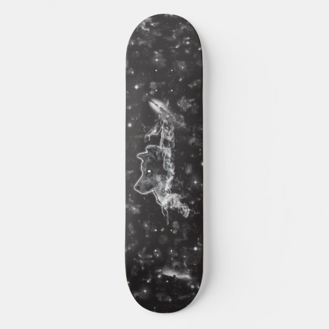 Skateboard Loup blanc et la planche à roulettes d'obscurité (Recto)