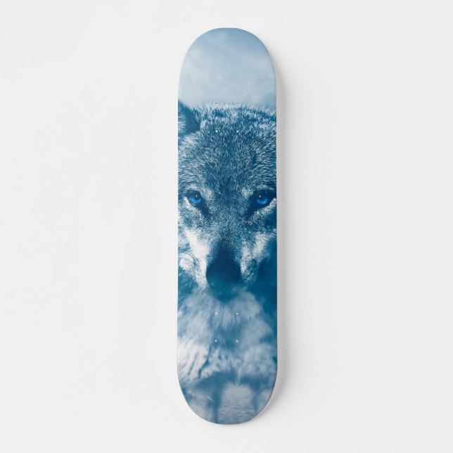 Skateboard Loup bleu (Devant)