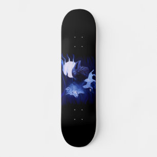 Skateboard Loup et corbeau avec pleine lune