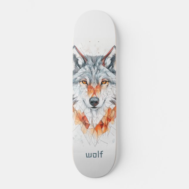 Skateboard Loup géométrique (Recto)
