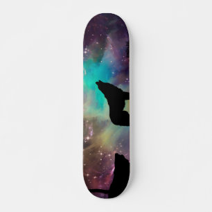 Skateboard Loup hurlant dans l'univers