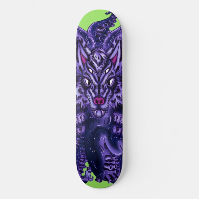 Skateboard Loup violet profond Tulu (Recto)