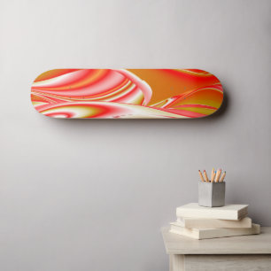 Skateboard Love and Gold Abstrait 3D Rainbowart
