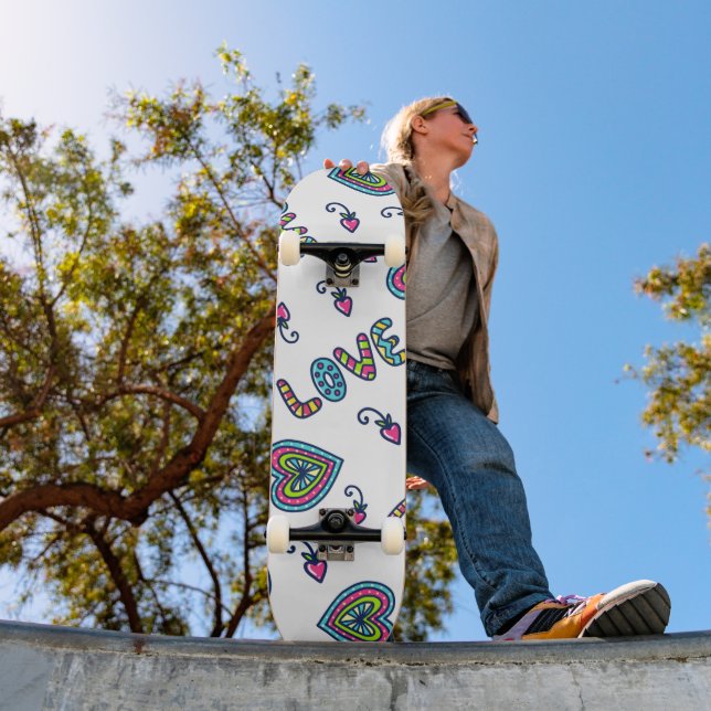 Skateboard Love Heart Motif moderne (Extérieur 1)