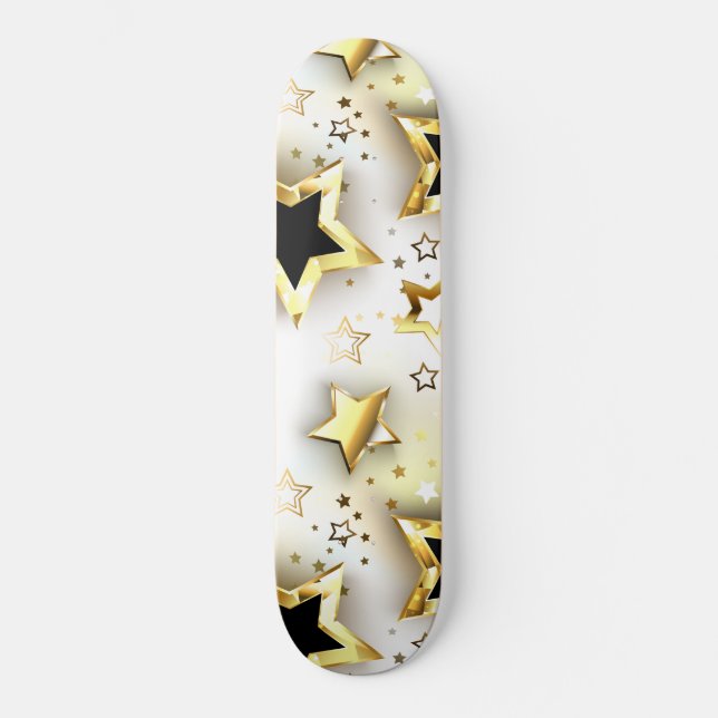 Skateboard Lumière transparente avec étoiles or (Recto)