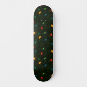 Skateboard Lumières de Noël enroulées dans des feuilles de ho
