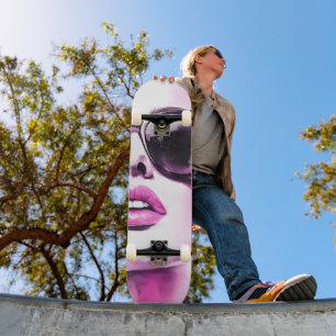 Skateboard Lunettes de soleil femme de mode à l'aquarelle ros