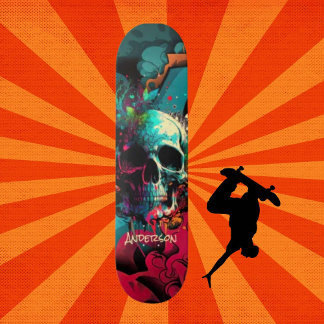 Skateboard macht Spaß Graffiti-Skull