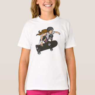Skateboard-Mädchen-Grafik-T - Shirt