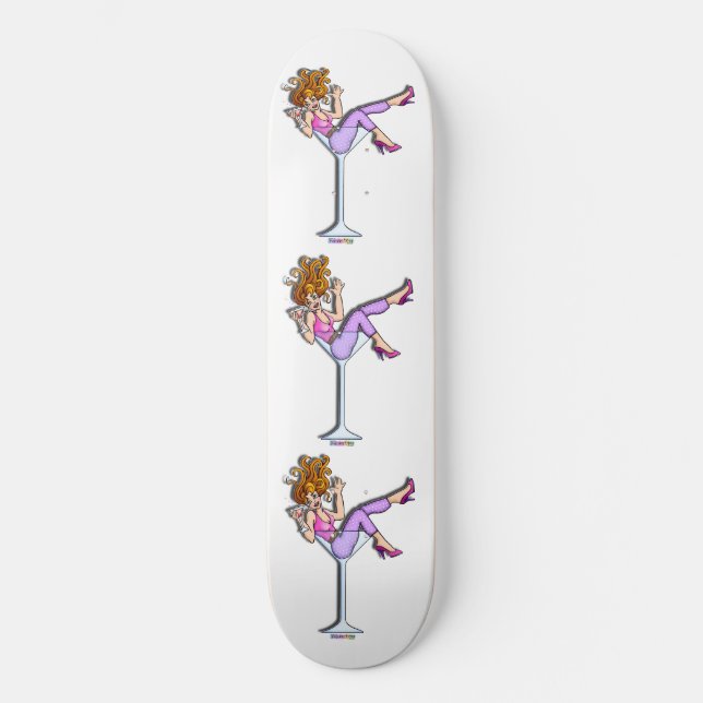 Skateboard - Mädchen in einem Martini-Glas, Lil Re (Vorderseite)
