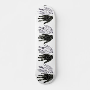 Skateboard Mains d'amitié noir et blanc