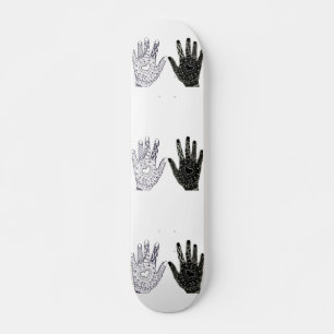 Skateboard Mains d'amitié noir et blanc