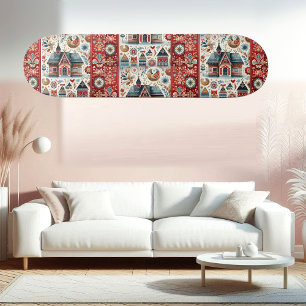 Skateboard Maison Villageoise Fantaisiste Art Populaire Nordi