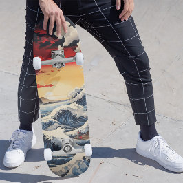 Skateboard Maîtrise japonaise dans les vagues