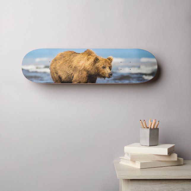Skateboard Maman ours regarde ses deux enfants (Art mural (Horz))