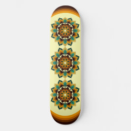 Skateboard Mandala Motif 2002 en jaune et bronzette