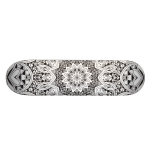 Skateboard Mandala noir et blanc