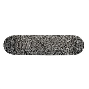 Skateboard Mandala noir et blanc de zen