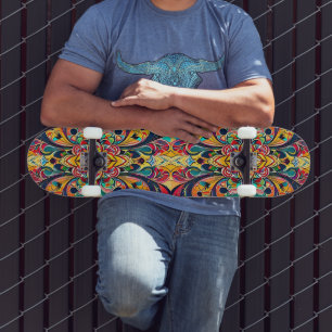 Skateboard Mandala Symphonie des couleurs – Floral psychédéli