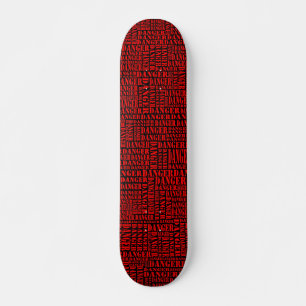 Skateboard Many Dangers - Red on Black