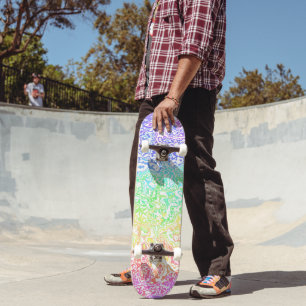 Skateboard Marbre arc-en-ciel coloré trippy bohème hippie gro