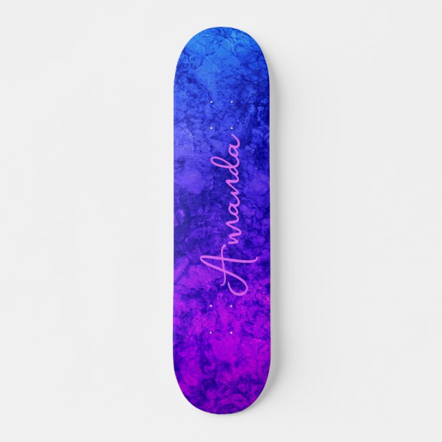 Skateboard marbre de pierre Abstraite texturé marine sombre p (Devant)