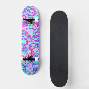 Skateboard Marbre de voyage à l'acide néon