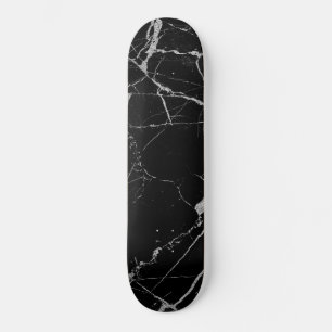 Skateboard Marbre noir et argent de la veine