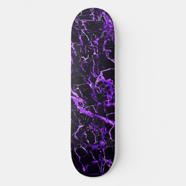 Skateboard Marbre pourpre et noir, (Recto)